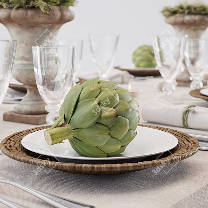 Elegant Table Decor Set 3D model image 2