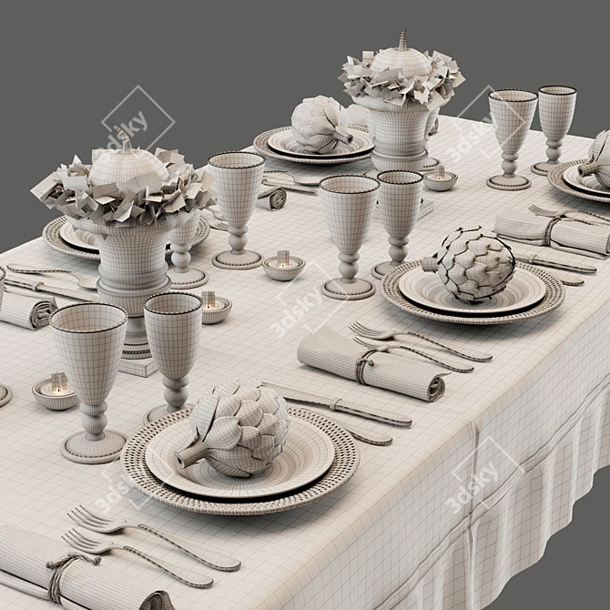 Elegant Table Decor Set 3D model image 3