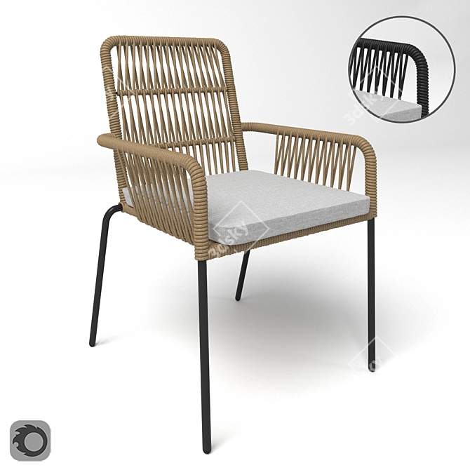 La Forma Samt Armchair: Elegant Comfort in Spain 3D model image 1