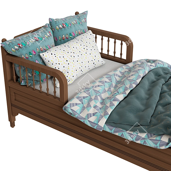 Sofia Toddler Bed - Dreamy Comfort for Your Little One 3D model image 2