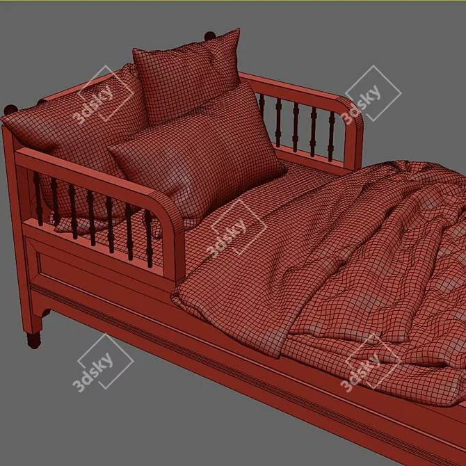 Sofia Toddler Bed - Dreamy Comfort for Your Little One 3D model image 3