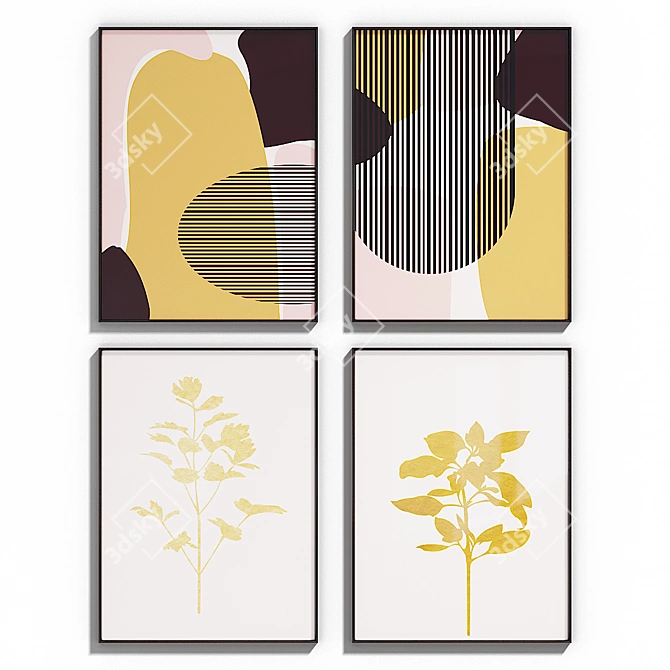 InteriorsHome Poster Set: Versatile Frames Included 3D model image 1