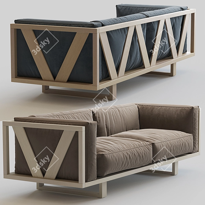 Sleek and Stylish ej555 Frame Sofa 3D model image 2