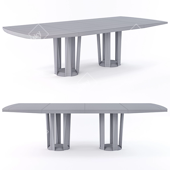 Modern Elegance: Hellman Chang Nola Dining Table 3D model image 2