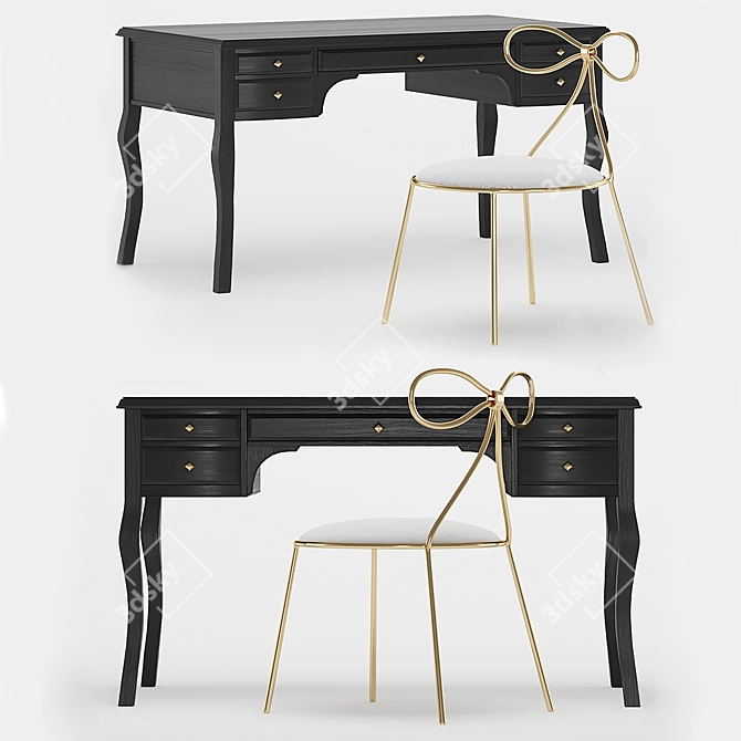 Lilac Dream Desk: Stylish and Functional 3D model image 1