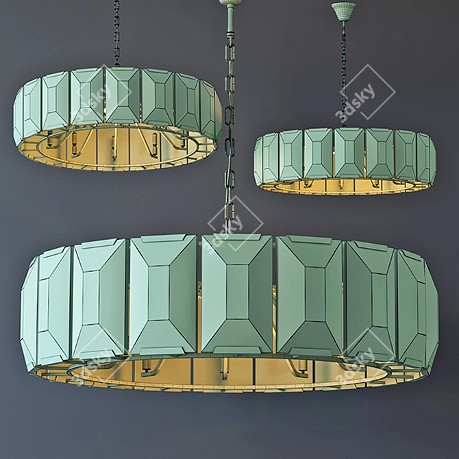 RH Harlow Crystal Chandelier - Modern Art-Deco Loft 3D model image 3