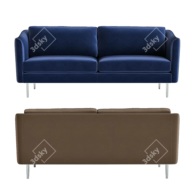 Modern West Elm Sloane Sofa: Stylish 3D Model 3D model image 2