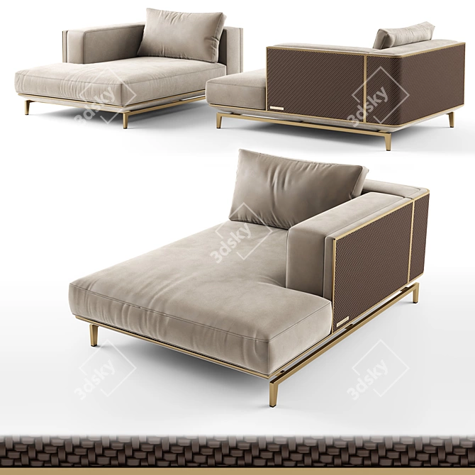 Elegant Visionnaire Backstage Lounger 3D model image 1