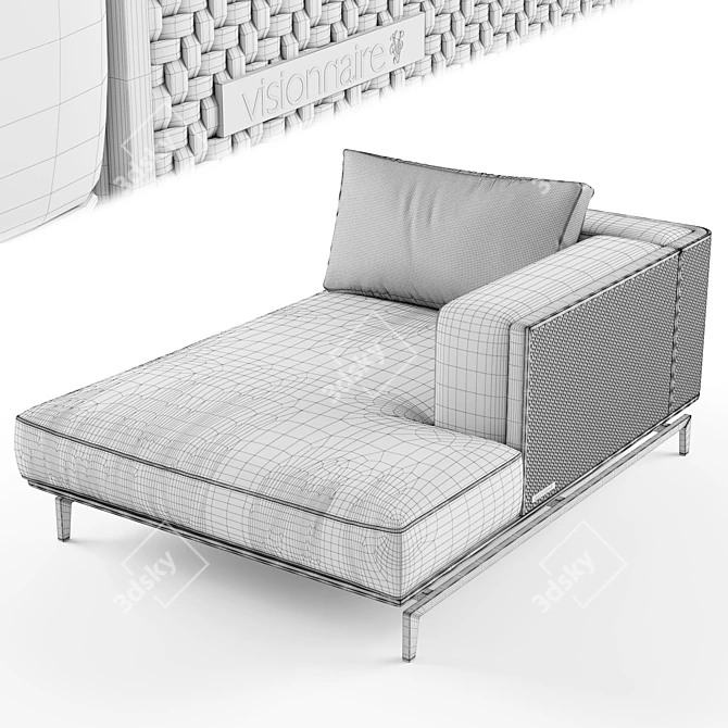 Elegant Visionnaire Backstage Lounger 3D model image 3