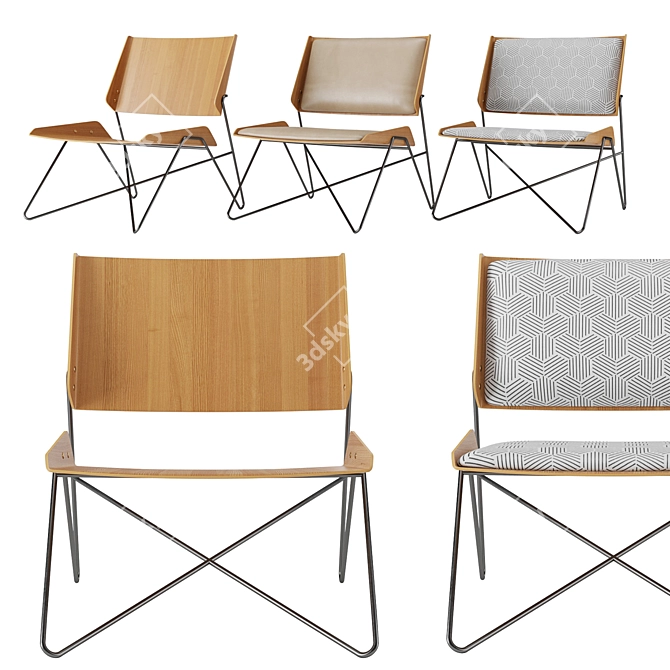 Modern SRA1 Chair: Sleek Design by Abraham & Rol 3D model image 2