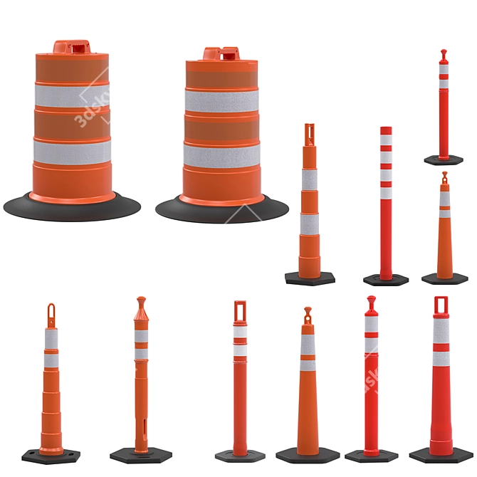 Ultimate Road Cones Set 3D model image 1
