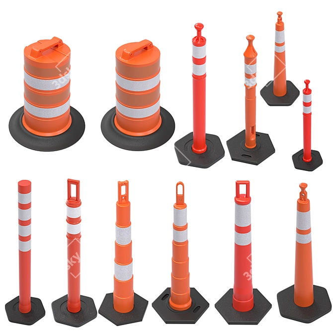 Ultimate Road Cones Set 3D model image 2