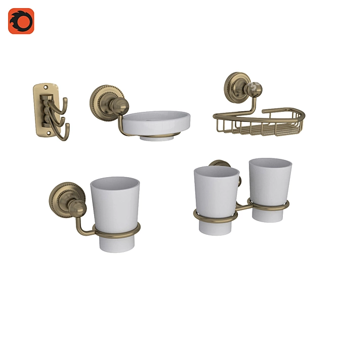 Antik Bathroom Accessories Collection: Enhance Your Bathroom with Fixsen's Timeless Elegance 3D model image 1