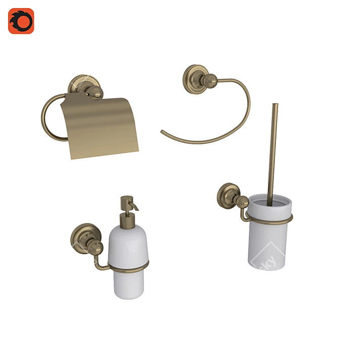 Classic Elegance: OM Fixsen Antik Bathroom Accessories 3D model image 1