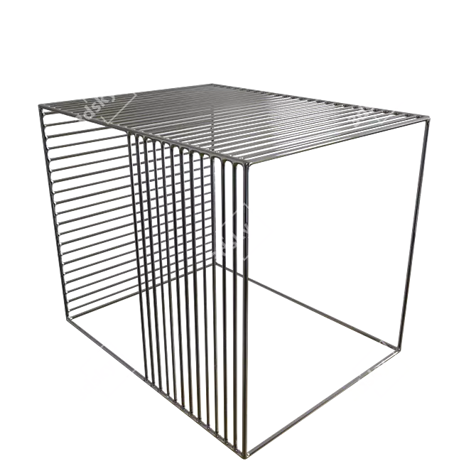 Title: Industrial Wrought Iron Coffee Table 3D model image 2