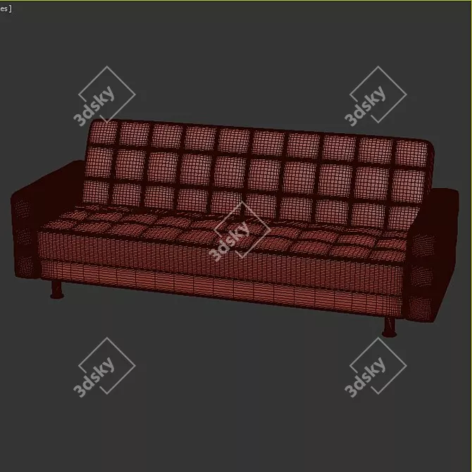 Sleek Modern Loveseat 3D model image 3