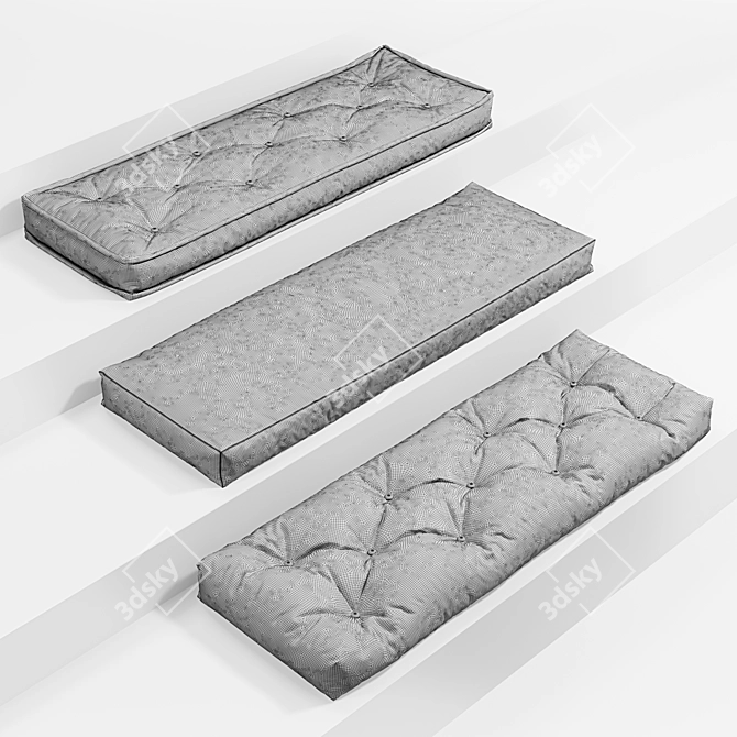 Cozy Corner Seat Pillows 3D model image 2