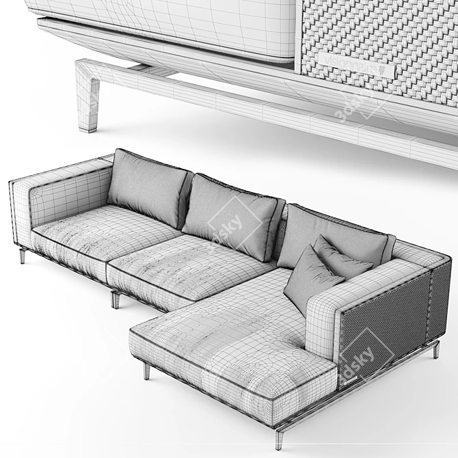 Luxury Backstage Sofa: Visionnaire Chaise 3D model image 3