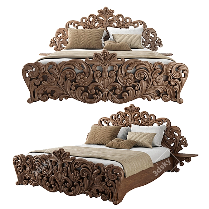 Ekaterina-II Bed: Versatile, 170x210, Meshsmooth Compatible 3D model image 1