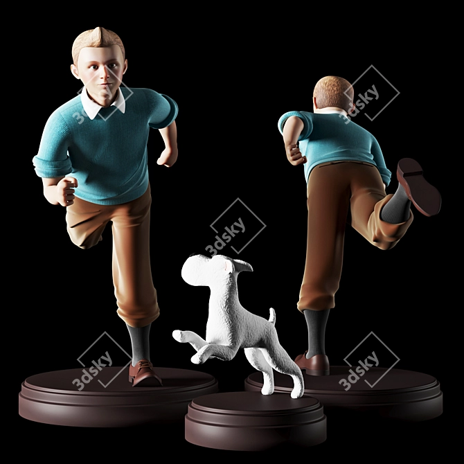 Adventures of Tintin - Classic Comic Series 3D model image 2