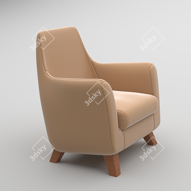 Newbury Chair: Sleek and Stylish Seating Solution 3D model image 3