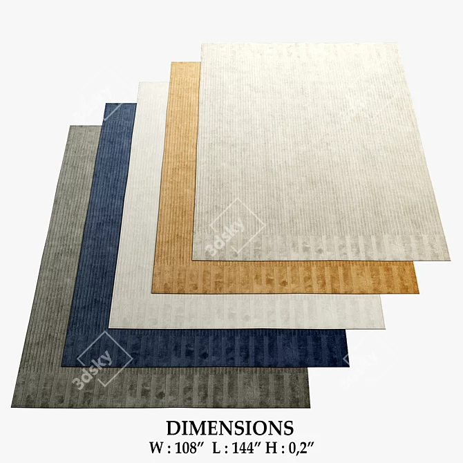 Elegant Loop&Cut Rugs 3D model image 1