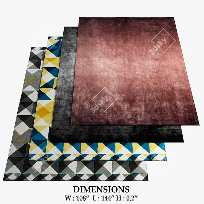 Faded Pink Carpets: Soft and Timeless
Faded Black Carpets: Sleek and Modern
Mosaiek Hand Tu 3D model image 1