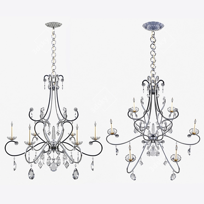 Elegant Montmartre Chandelier Sparkles 3D model image 2