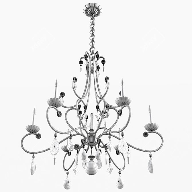 Elegant Montmartre Chandelier Sparkles 3D model image 3