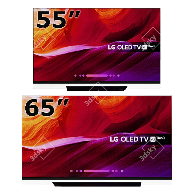 LG OLED 4K Ultra HD HDR TV 3D model image 2