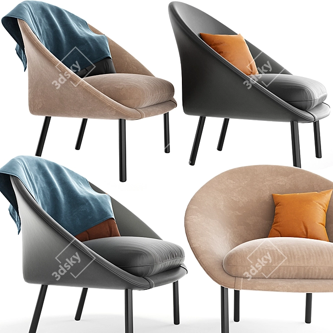 Modern Lounge Armchair in 3dsmax 3D model image 1