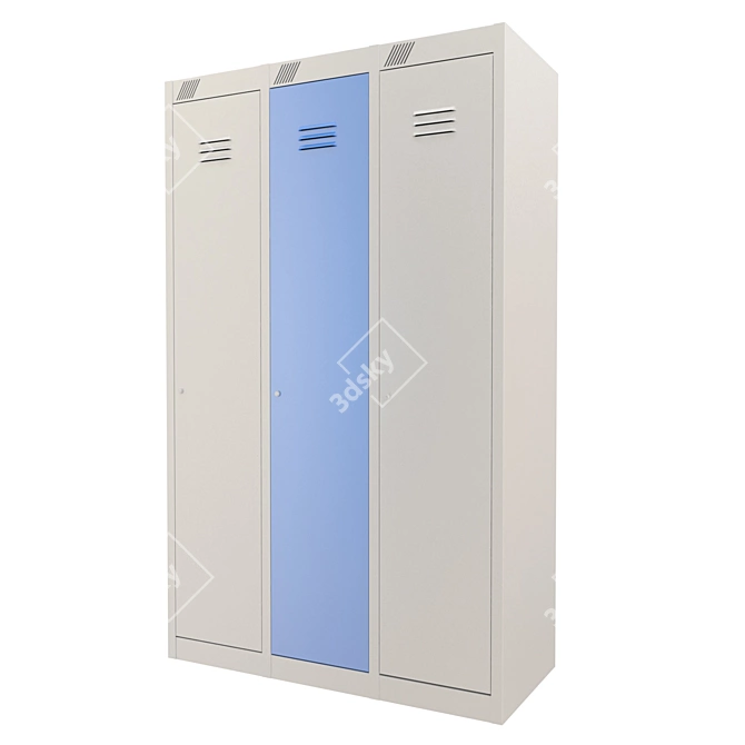 Modular Metal Locker Cabinet: Versatile Storage Solution 3D model image 2