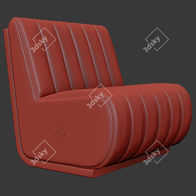Cozy Modern Armchair 3D model image 2