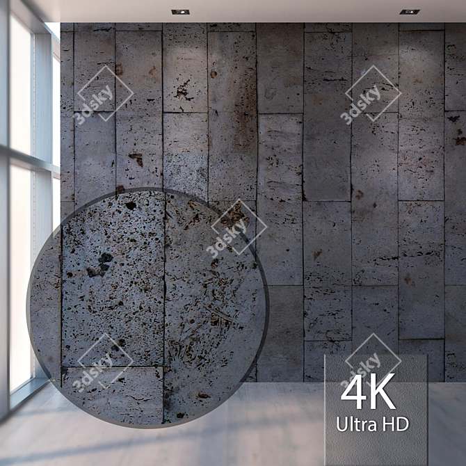 Seamless Travertine Tile - High Resolution and Detail 3D model image 1