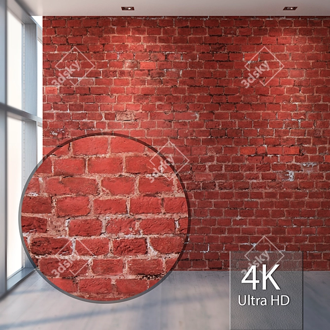 High-Resolution Seamless Red Brick Texture 3D model image 1