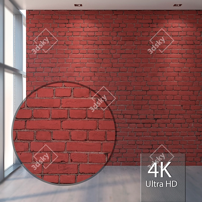 Premium Seamless Red Brick Texture 3D model image 1