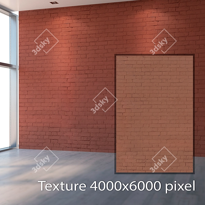 Seamless Red Brick Texture 3D model image 2