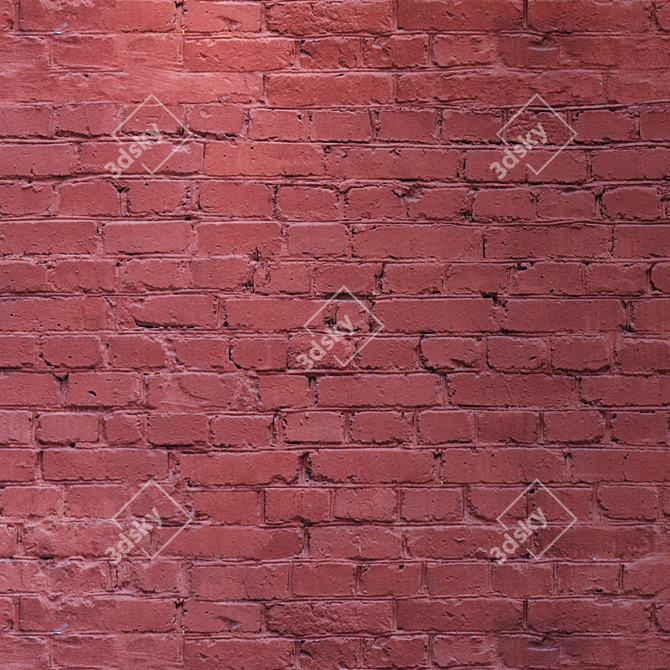 Seamless Red Brick Texture Kit 3D model image 3