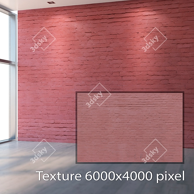 Seamless Brick Red Texture 3D model image 2