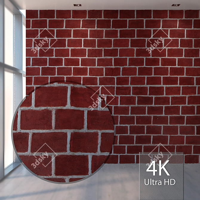 Seamless Brick Texture: High Resolution & Detail 3D model image 1