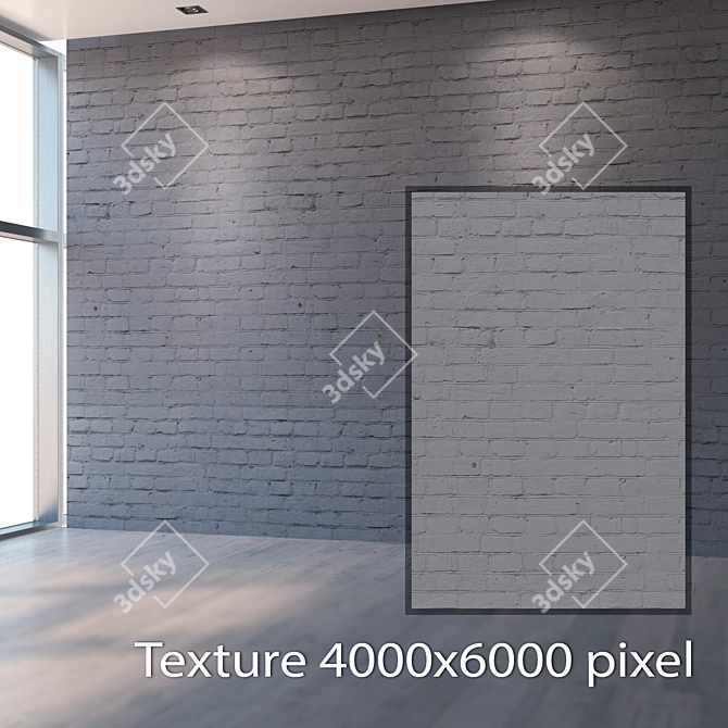 Seamless Brick Gray Texture 3D model image 2