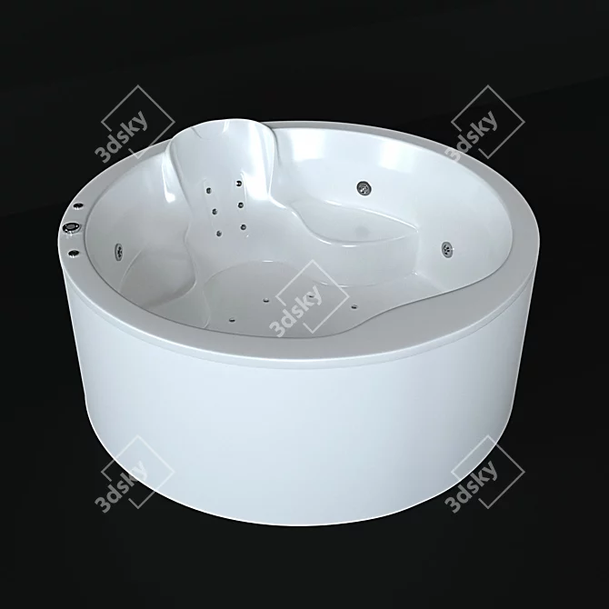 Aquatek Aura: TurboSmooth 1800х1800 Bathtub 3D model image 1