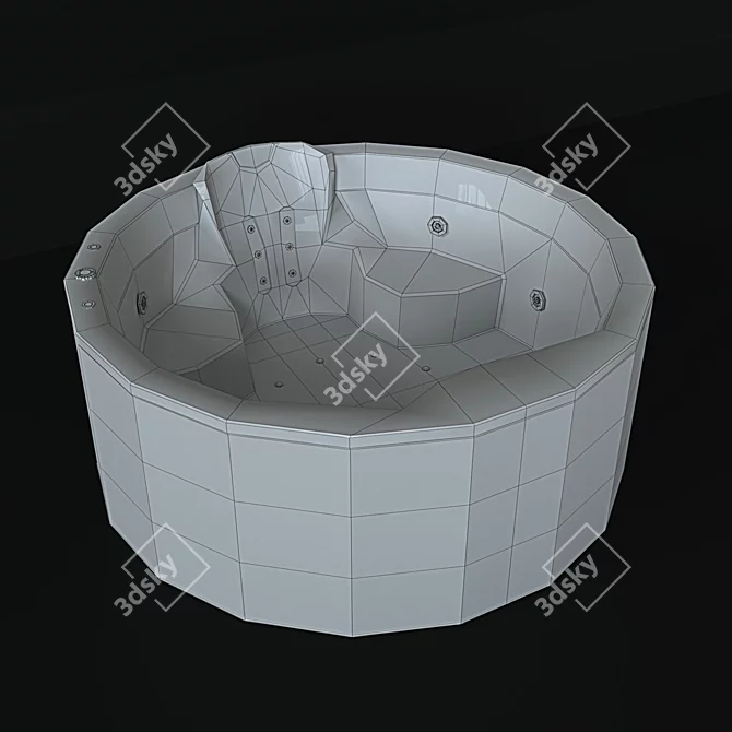 Aquatek Aura: TurboSmooth 1800х1800 Bathtub 3D model image 3