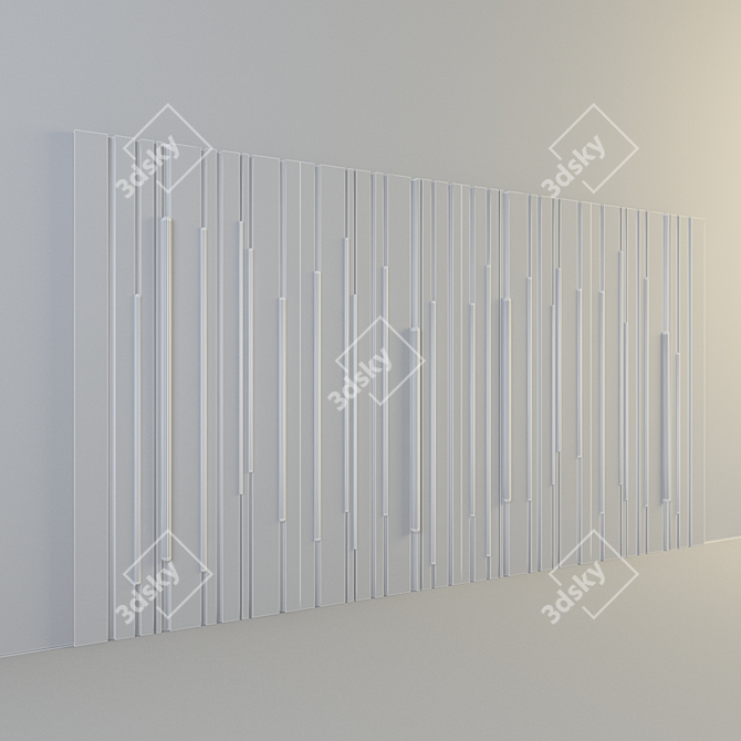 Golden Metallic Concrete Wall Panel 3D model image 3