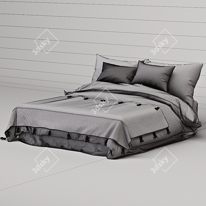 Elegant 3D Luxury Bed 3D model image 3