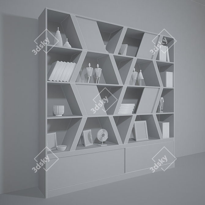 Versatile Black Stacking Shelving 3D model image 3