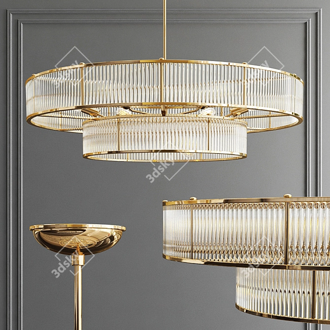 Elegant RH Marais Chandelier 3D model image 1