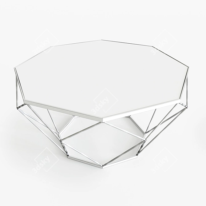 Elegant Brass Leg Glass Table 3D model image 3