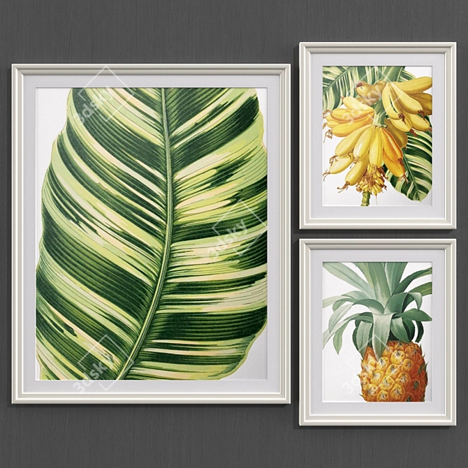 Contemporary Art Collection: Set of 3 Paintings 3D model image 1