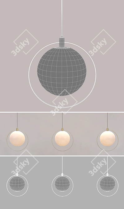 Elegant Aurora Pendant: Stylish Lighting Solution 3D model image 2